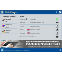 HYDROcenter for PC software and instrument firmware management