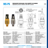 MS-PS Adjustable pressure switches with SPDT contacts