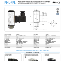 PML-PPL Adjustable pressure switches with SPDT contacts