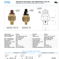 PMN Adjustable pressure switches with push-on terminal