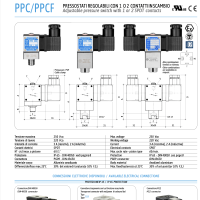PPC/PPCF Adjustable pressure switch with 1 or 2 SPDT contacts