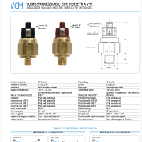 VCM Adjustable vacuum switches with screw terminals