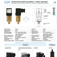 VSM Adjustable vacuum switches with SPDT contacts and adjustable hysteresis