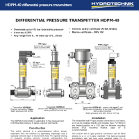 HDPM-40 Series Differential Pressure Transmitter datasheet thumbnail