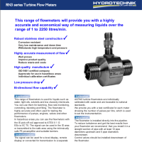 RN3 series turbine flow meters datasheet thumbnail