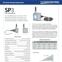 SP3 series string pot sensors datasheet thumbnail